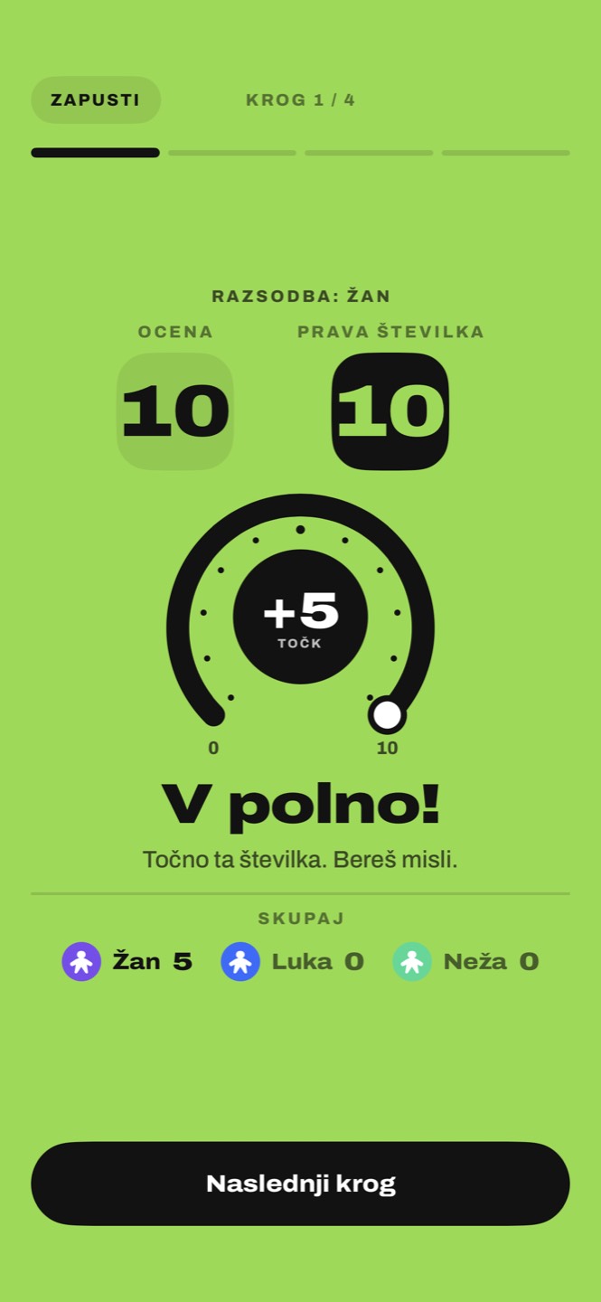Razsodba: ocena 10, prava številka 10, plus pet točk, v polno
